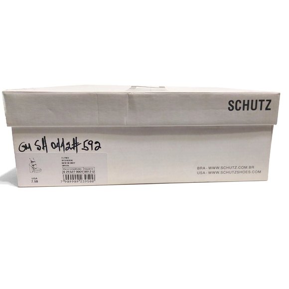 Schutz Elysee Green Double Platform Ankle Strap Pointy Toe Block Heel Dress - Picture 14 of 15